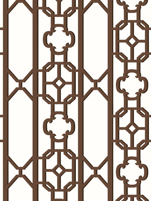Scalamandre Joanna Fret Affogato Wallpaper Sample SCWP88582D0005