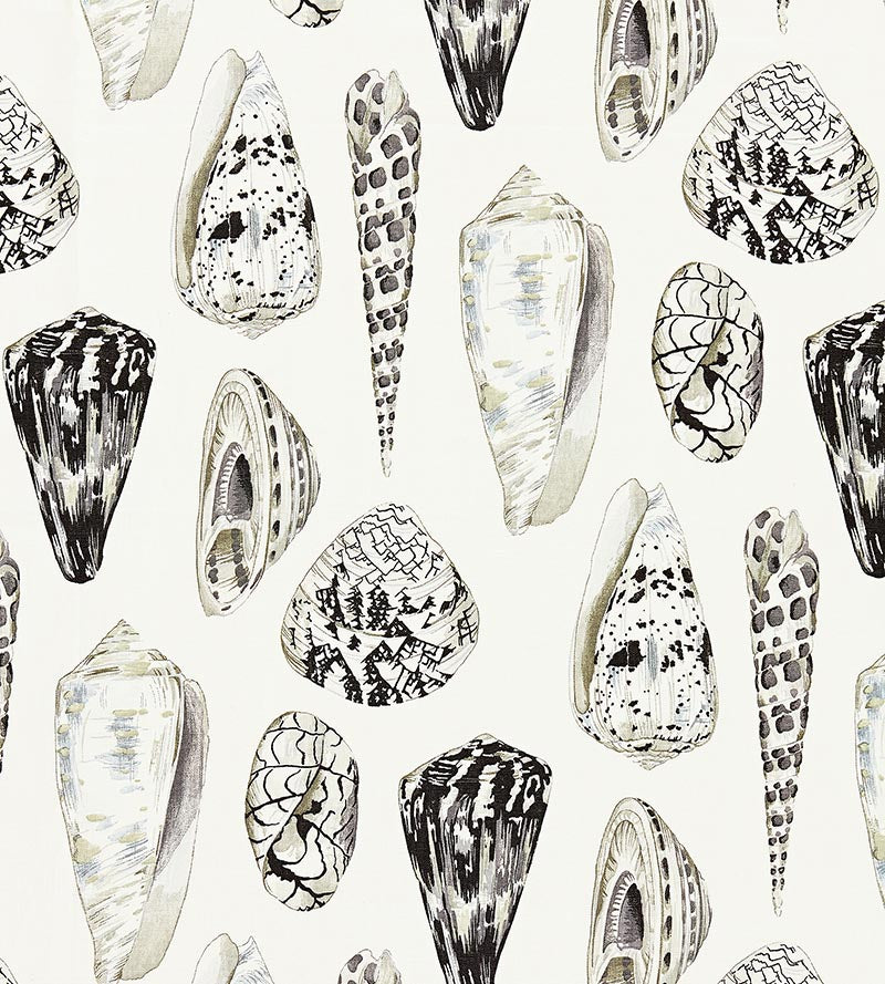 Scalamandre Coquina Linen Print Graphite Fabric Sample SC163970006
