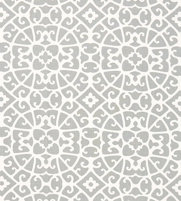 Scalamandre Anshun Lattice Pewter Fabric Sample SC165590006
