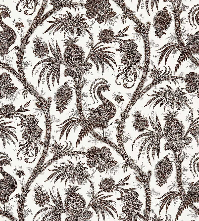 Scalamandre Balinese Peacock Linen Print Java SC165750006 Fabric | 40% ...