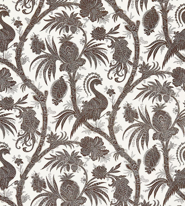 Scalamandre Balinese Peacock Linen Print Java Fabric Sample SC165750006