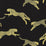 Scalamandre Leaping Cheetah Cotton Print Black Magic Fabric Sample SC166340006