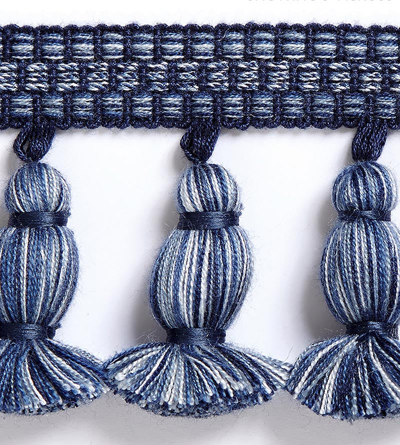 Scalamandre Halsey Onion Fringe Indigo Trim Sample SCFT14990006