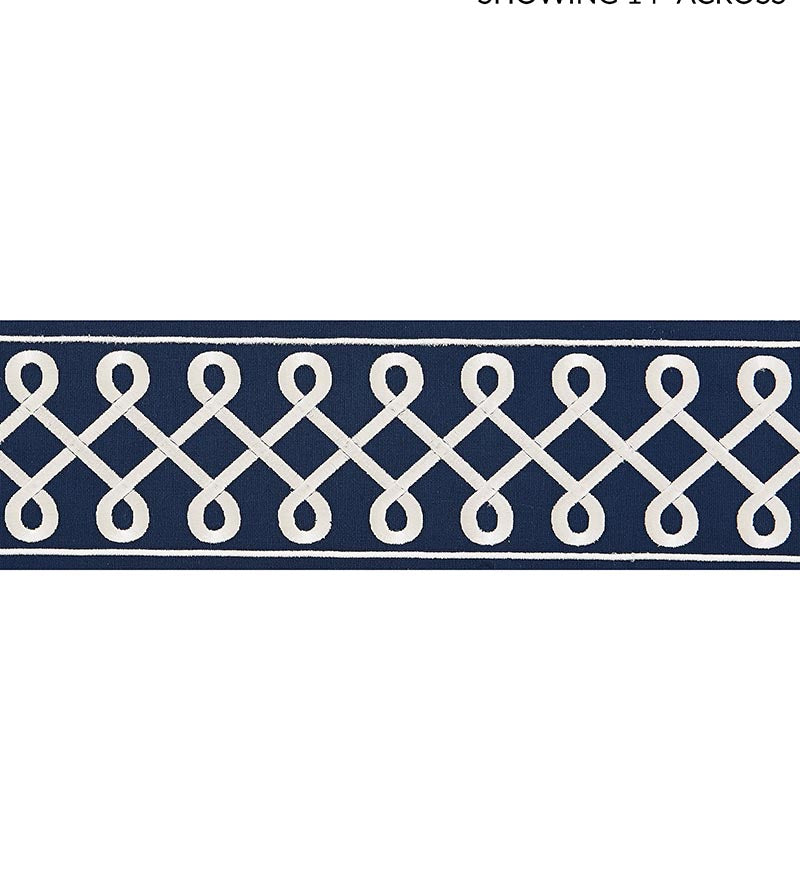 Scalamandre Soutache Embroidered Tape Navy Trim Sample SCT32810006