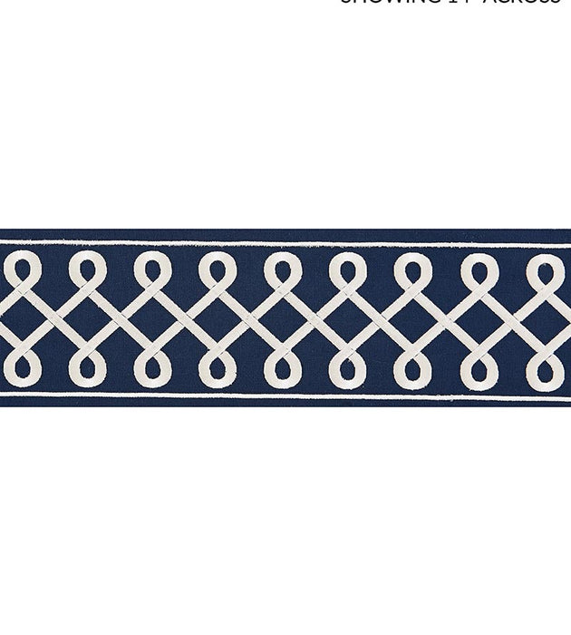 Scalamandre Soutache Embroidered Tape Navy Trim Sample SCT32810006