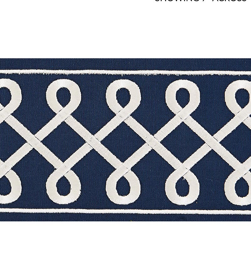 Scalamandre Soutache Embroidered Tape Navy Trim Sample SCT32810006