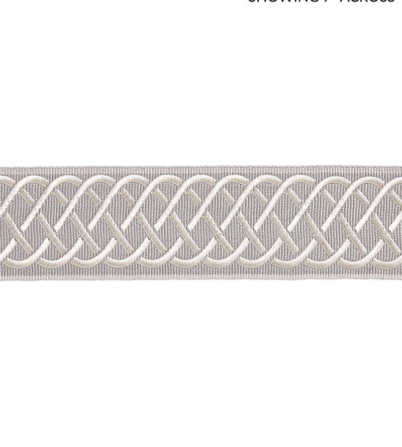 Scalamandre Helix Embroidered Tape Silver Grey Trim SCT32840006