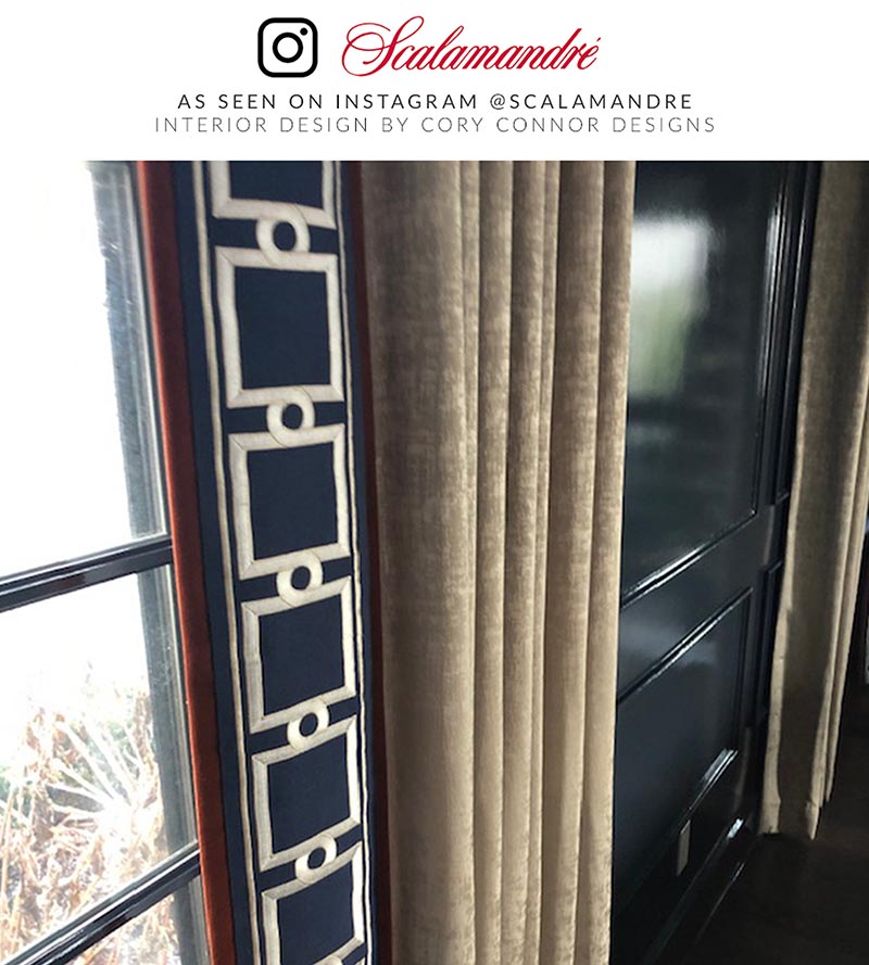 Scalamandre Square Link Embroidered Tape Indigo Trim Sample SCT32870006