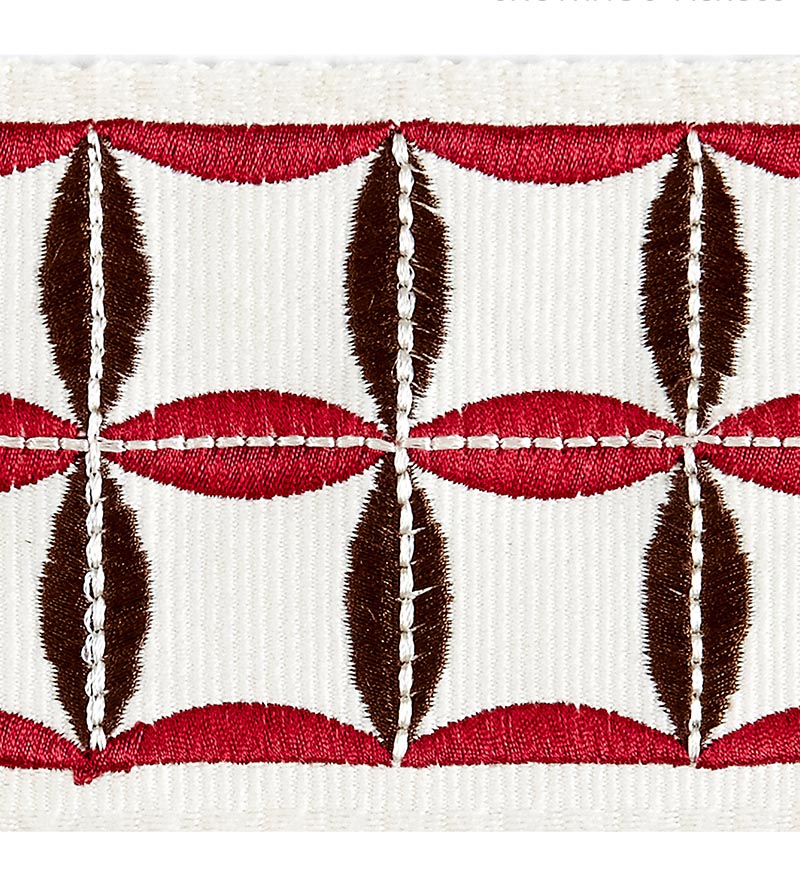 Scalamandre Fiori Embroidered Tape Raspberry Trim SCT32880006