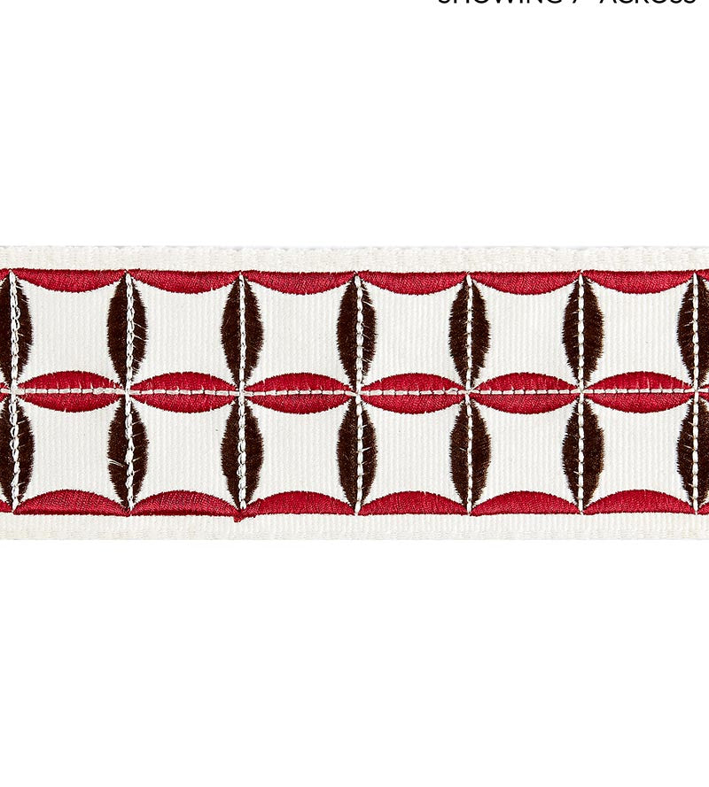 Scalamandre Fiori Embroidered Tape Raspberry Trim SCT32880006