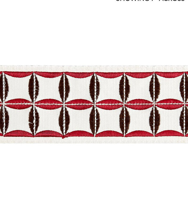 Scalamandre Fiori Embroidered Tape Raspberry Trim SCT32880006