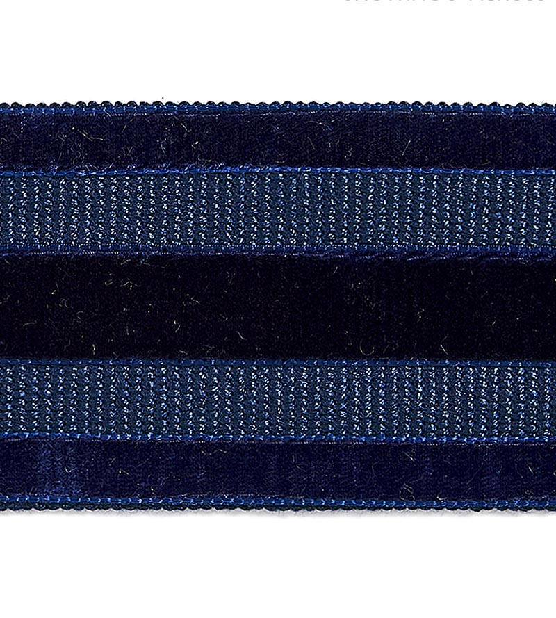 Scalamandre Runway Velvet Tape Deep Sea Trim Sample SCT33250006
