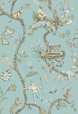 Scalamandre Chinoise Exotique | Removable Robin'S Egg Wallpaper SCWP81547PS0006