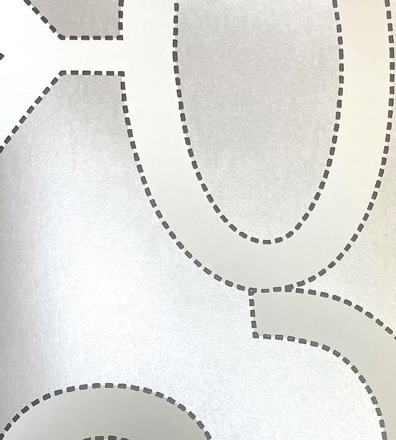 Scalamandre Ming Fretwork WP Silver Wallpaper Sample SCWP883560006