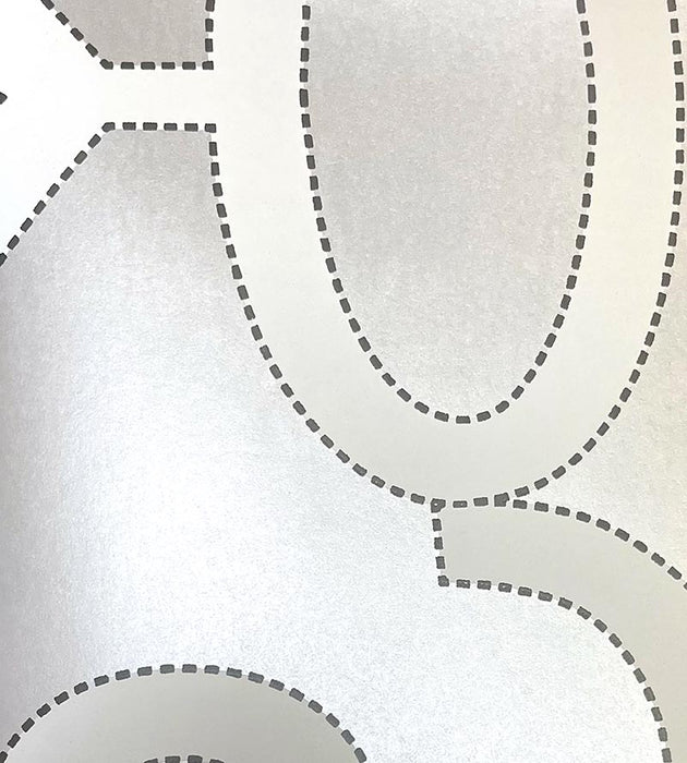 Scalamandre Ming Fretwork WP Silver Wallpaper Sample SCWP883560006