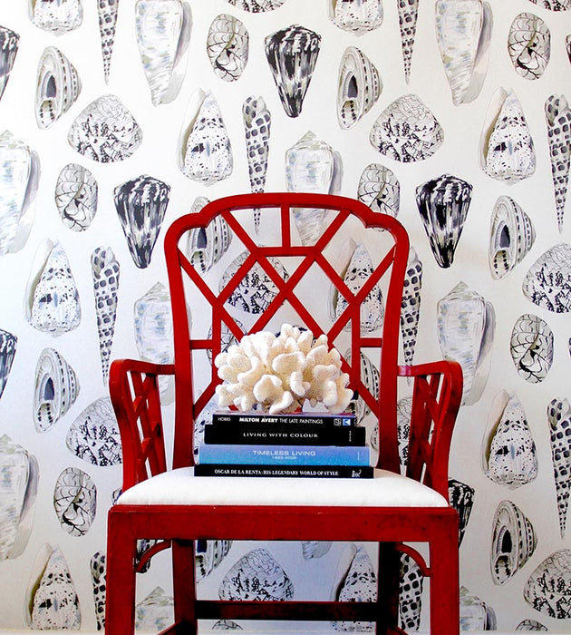 Scalamandre Coquina Graphite Wallpaper SCWP883650006
