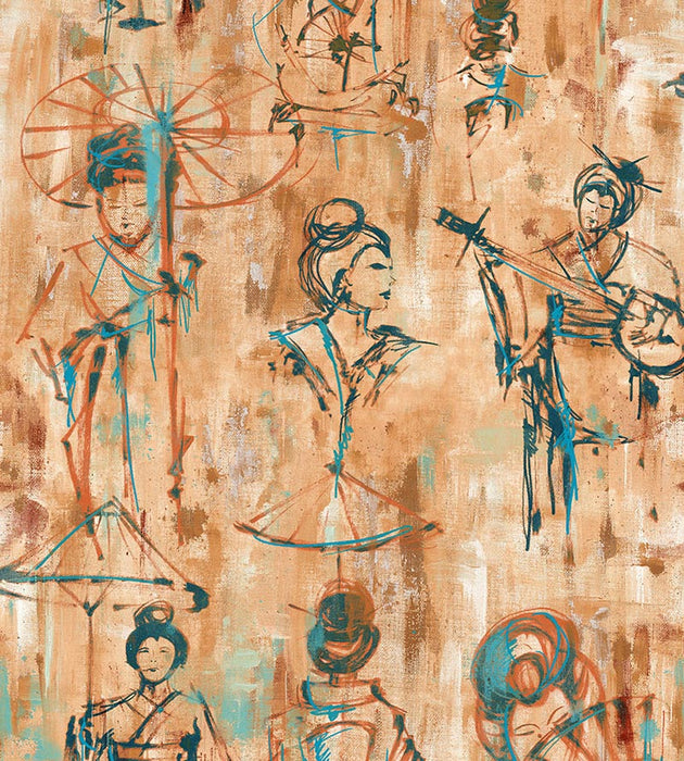 Scalamandre Yumiko Marigold Wallpaper Sample SCWP884500006