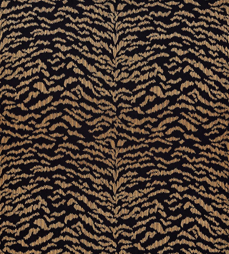 Scalamandre Tigress Wallcovering Bronze On Black Wallpaper SCWP885060006