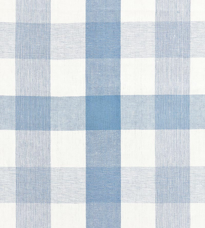 Scalamandre Westport Linen Plaid Sky Fabric Sample SC271350007