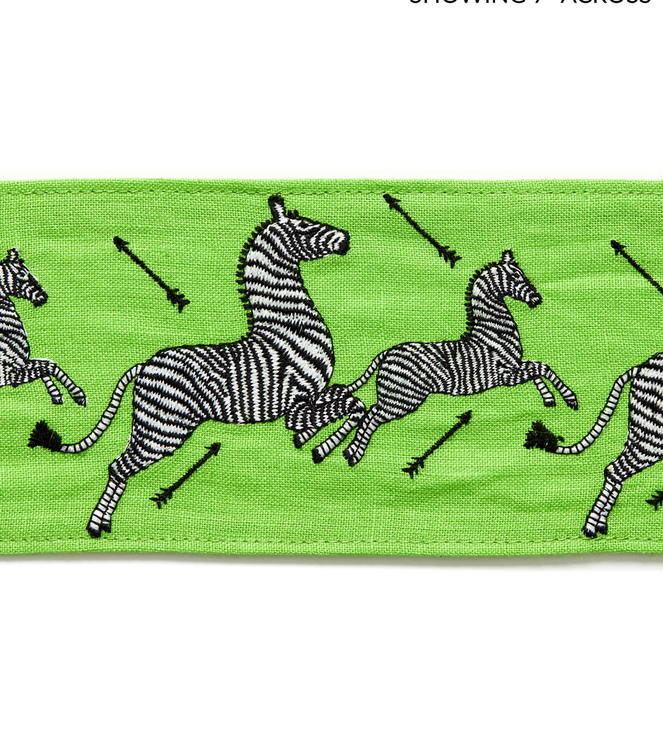 Scalamandre Zebras Embroidered Tape Lime Trimming Sample SCT33320007