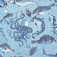 Scalamandre Mikonos Blue Wallpaper SCWP815450007