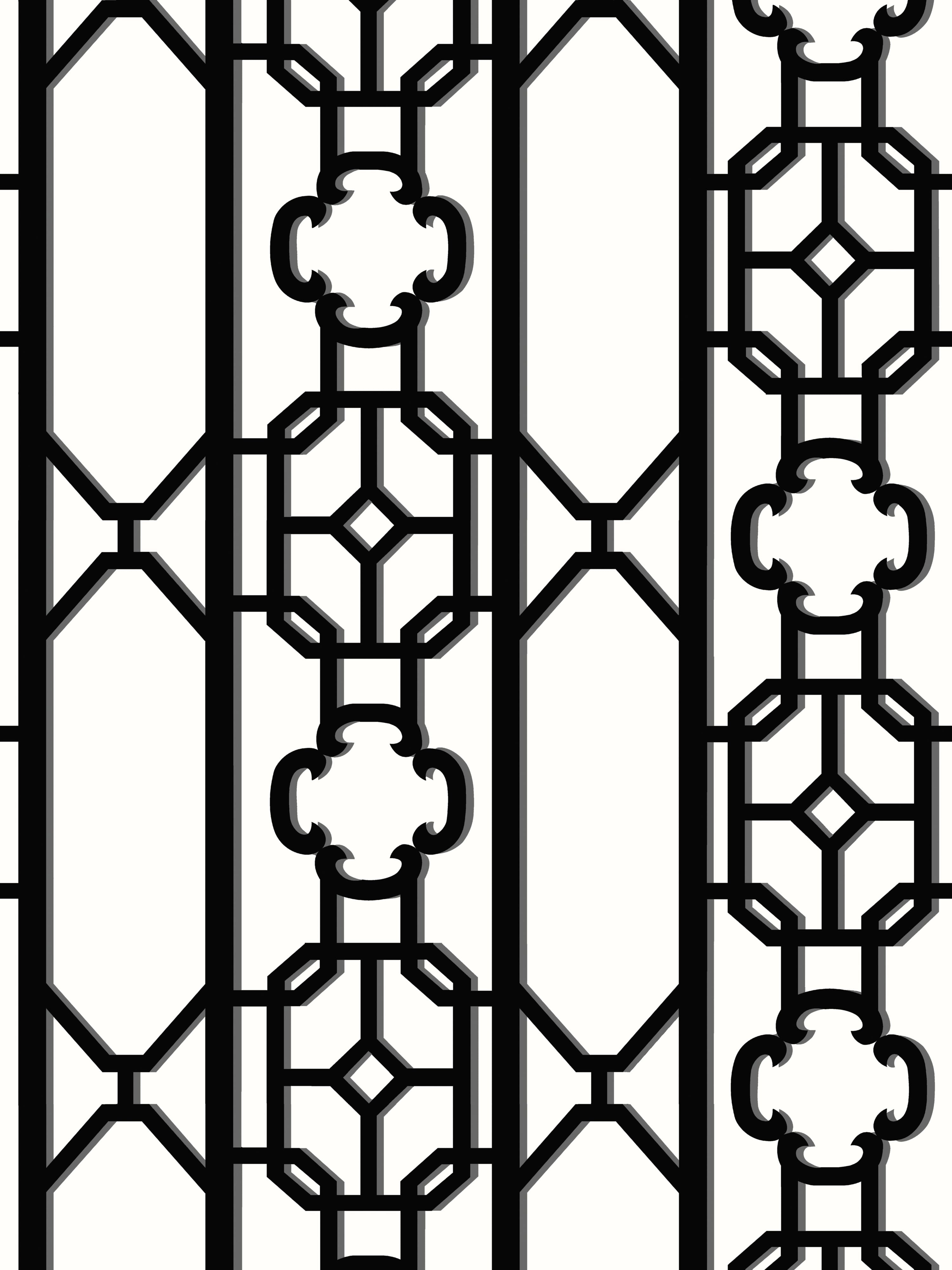Scalamandre Joanna Fret Onyx Wallpaper SCWP88582D0007