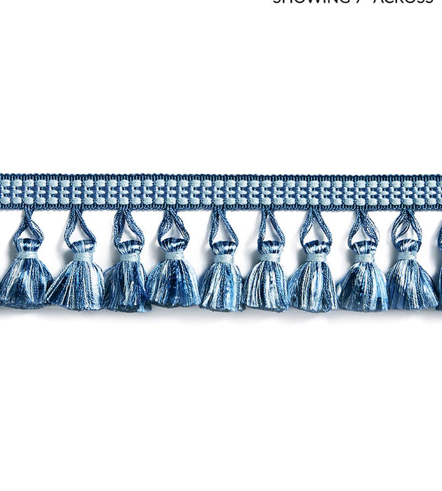 Scalamandre Plaza Tassel Fringe Blue Jay Trim Sample SCFT15050008