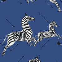 Scalamandre Zebras - Vinyl Denim Wallpaper SCWP81388MV0008