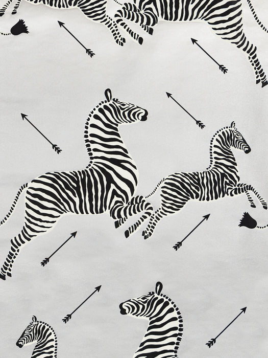 Scalamandre Zebras - Wallpaper - Trimmed Silver Wallpaper SCWP81388D0010