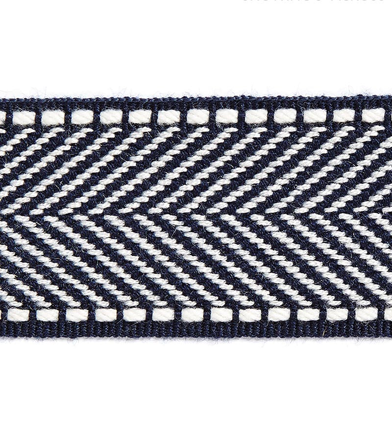 Scalamandre Montauk Herringbone Tape Indigo Trim SCT32850011