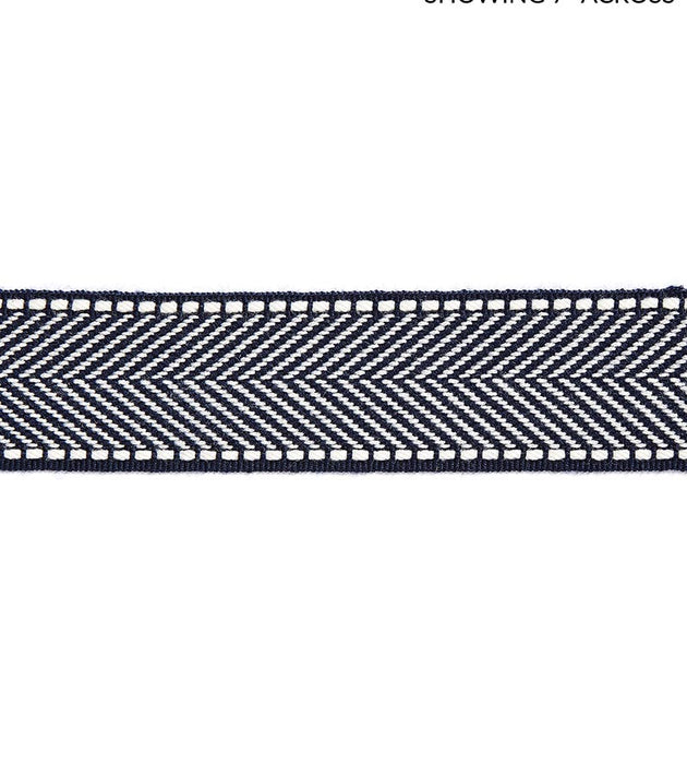 Scalamandre Montauk Herringbone Tape Indigo Trim Sample SCT32850011