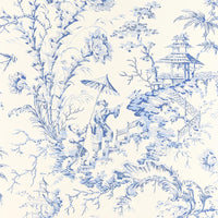 Scalamandre Pillement Toile China Blue Wallpaper SCWP815610011