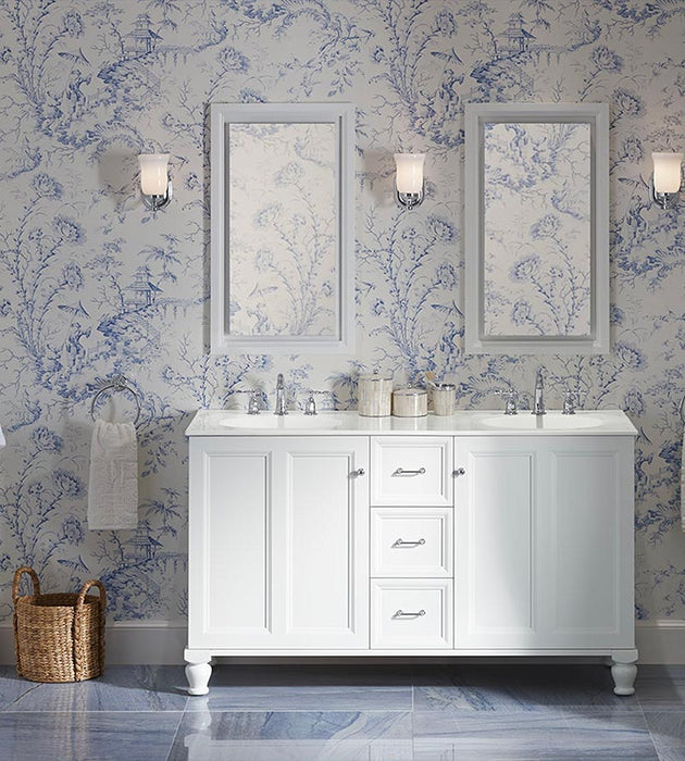 Scalamandre Pillement Toile China Blue Wallpaper Sample SCWP815610011