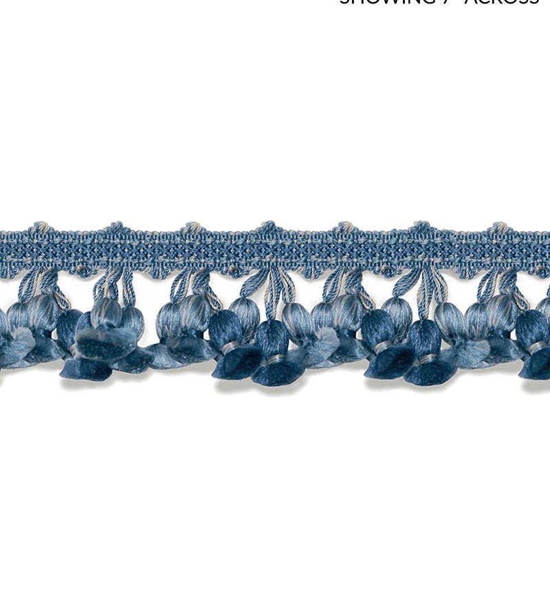 Scalamandre Newport Tassel Fringe Med Blue, Dk Blue & Grey Trim Sample SCFT11030012