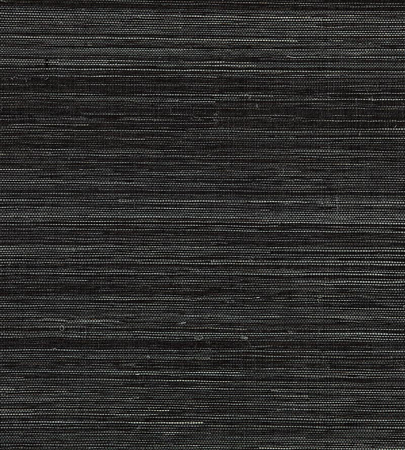 Scalamandre Shantung Grasscloth Black Pepper Wallpaper SCWP883470012