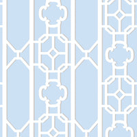 Scalamandre Joanna Fret Powder Blue Wallpaper SCWP88582D0012