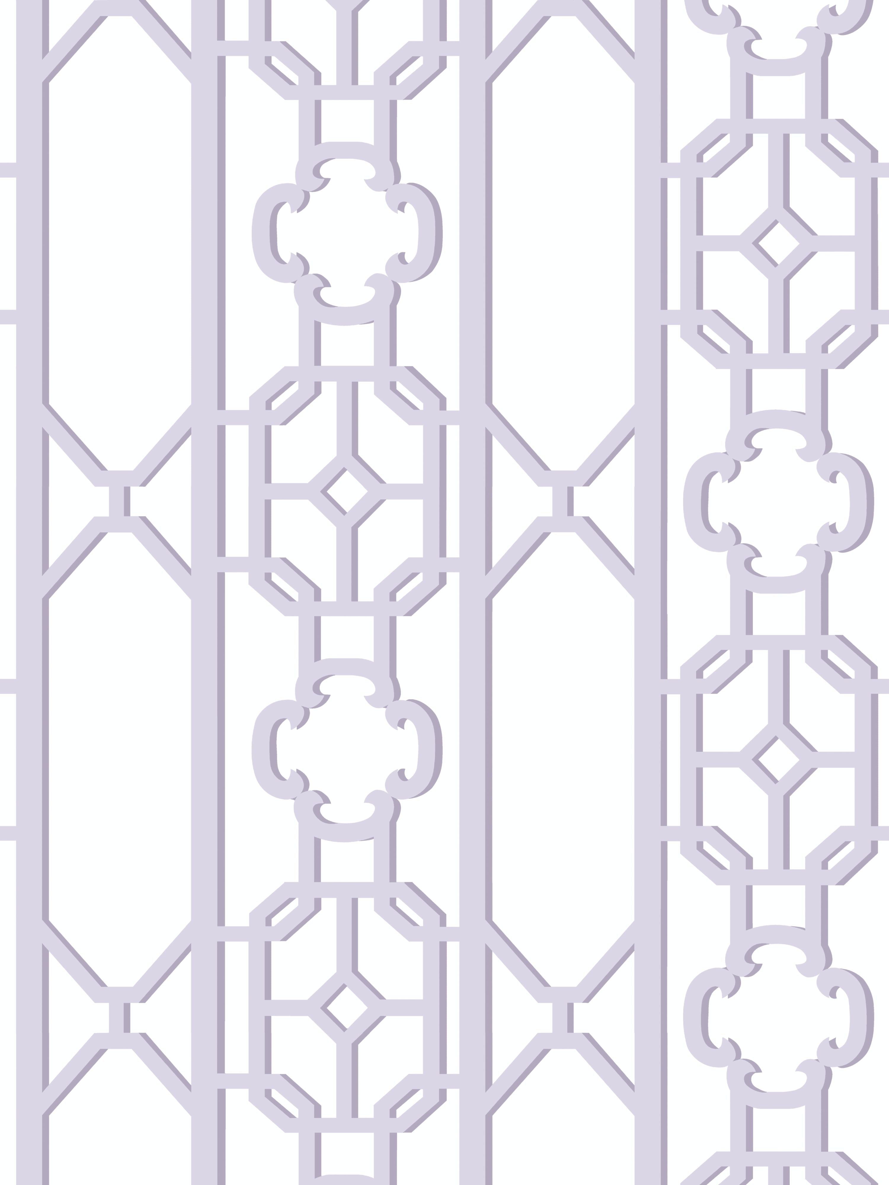 Scalamandre Joanna Fret Lavender Wallpaper Sample SCWP88582D0013