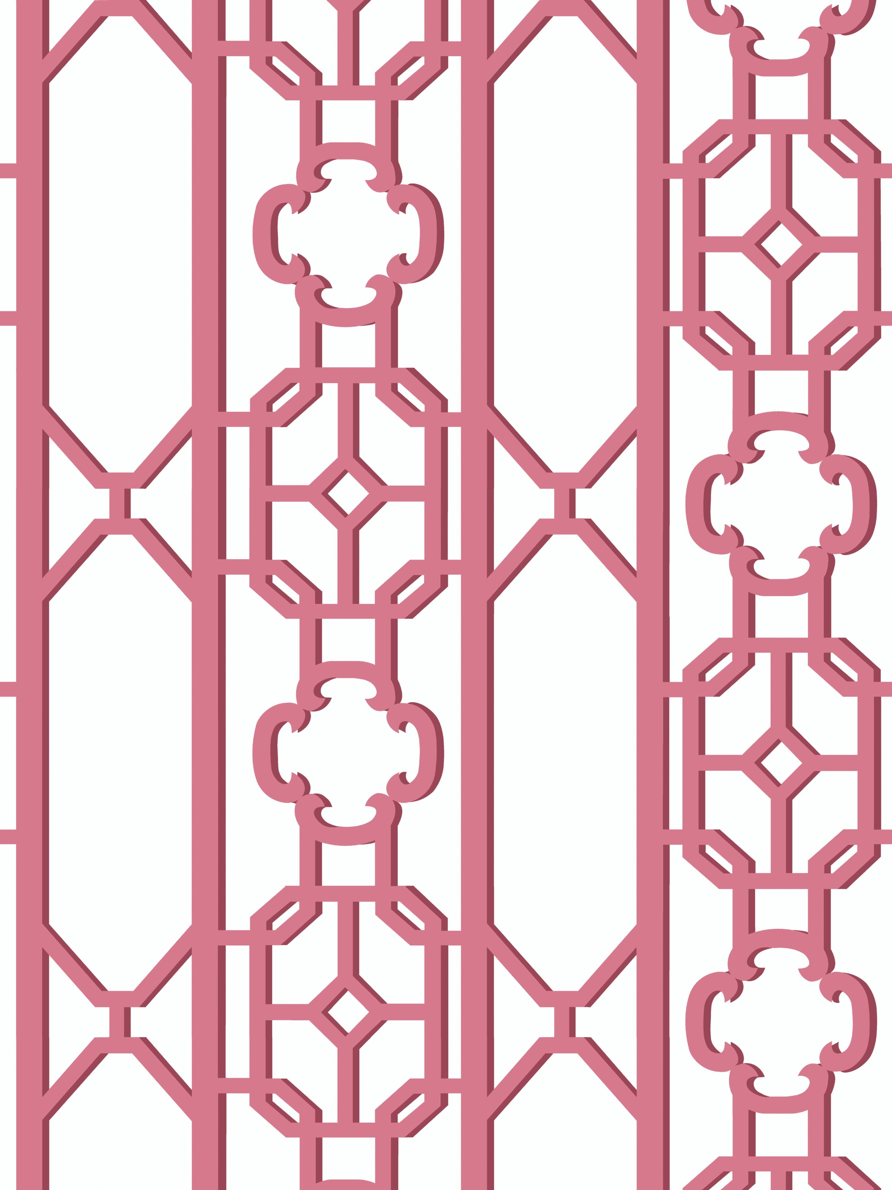 Scalamandre Joanna Fret Raspberry Wallpaper Sample SCWP88582D0014