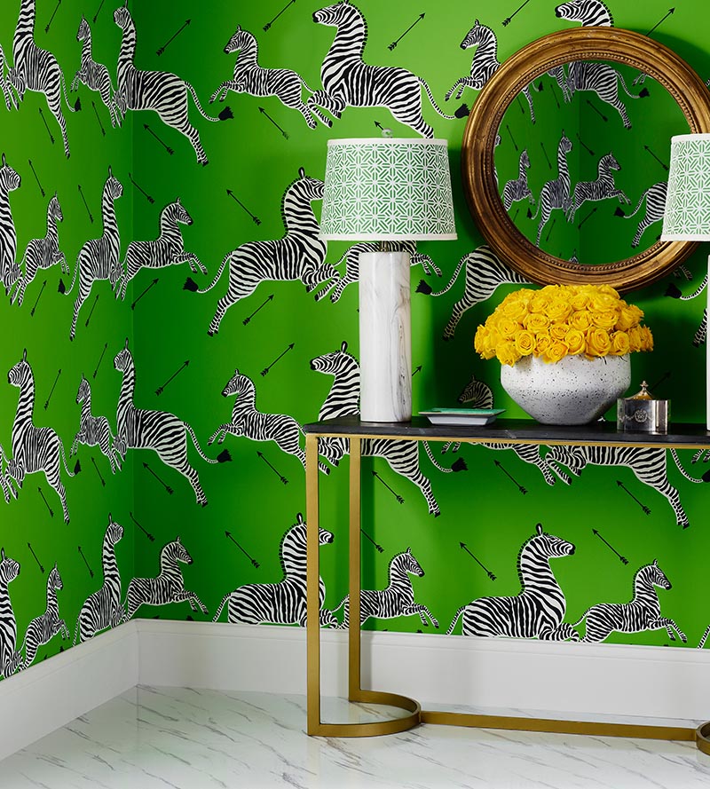 Scalamandre Zebras - Wallpaper Sample Limelight Wallpaper Sample SCWP81388M0015