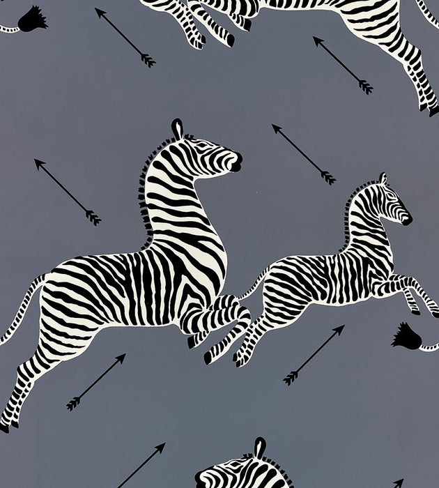 Scalamandre Zebras - Wallpaper Charcoal Wallpaper SCWP81388M0016