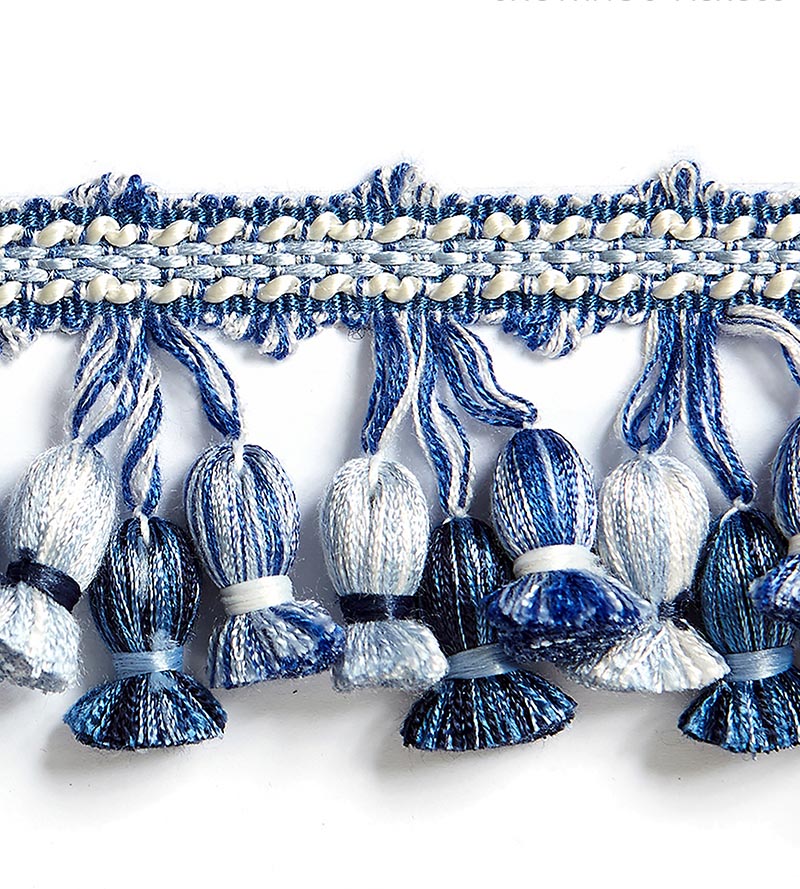 Scalamandre Newport Tassel Fringe Porcelain Trim Sample SCFT1103M0020
