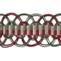 Scalamandre Le Havre Greens, Red Trim SCV8740024
