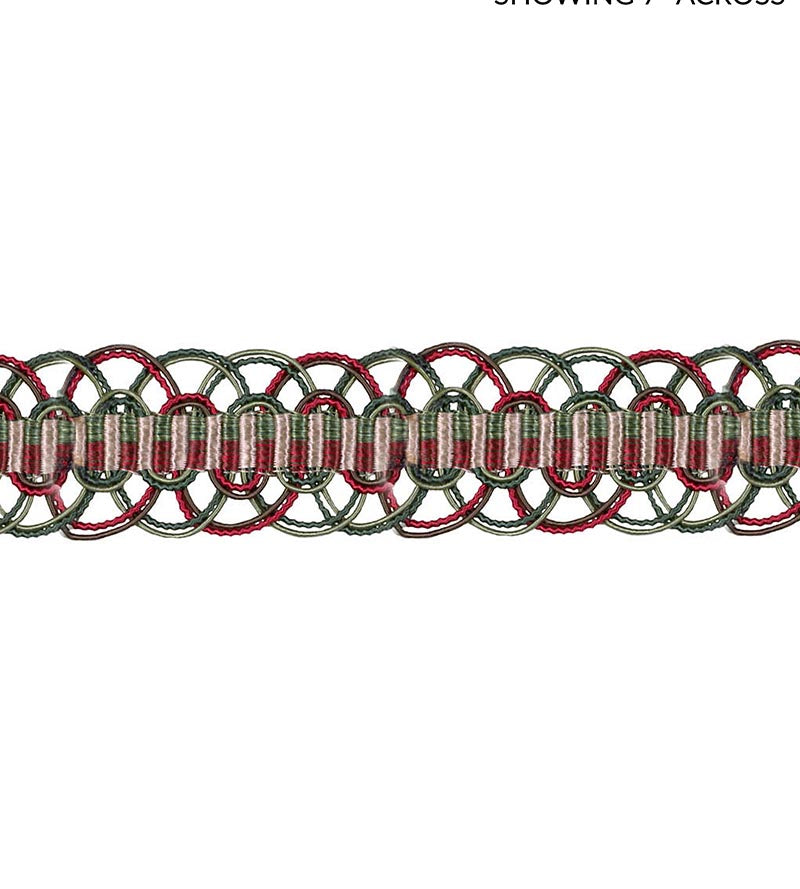 Scalamandre Le Havre Greens, Red Trim SCV8740024