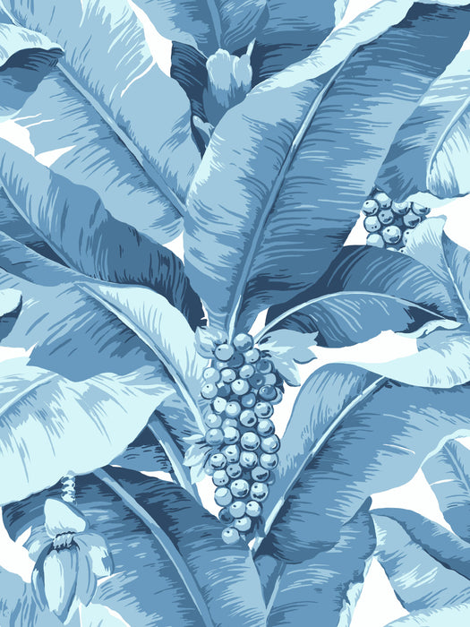Scalamandre Paradisio Palm Indigo Wallpaper Sample SCDISO0102