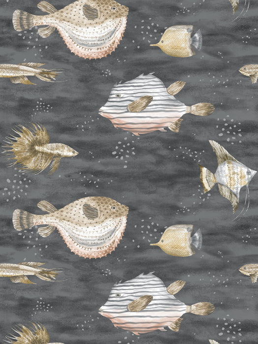 Scalamandre Oceanna Midnight Sea Wallpaper SCCEAN0200