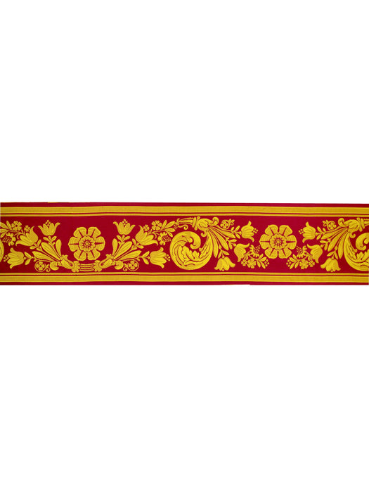 Scalamandre Palais Scroll Galoon Gold & Red Trim Sample SCV449M0999