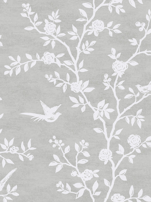 Scalamandre Silhouette Pearl Grey Wallpaper Sample SCSILH1208