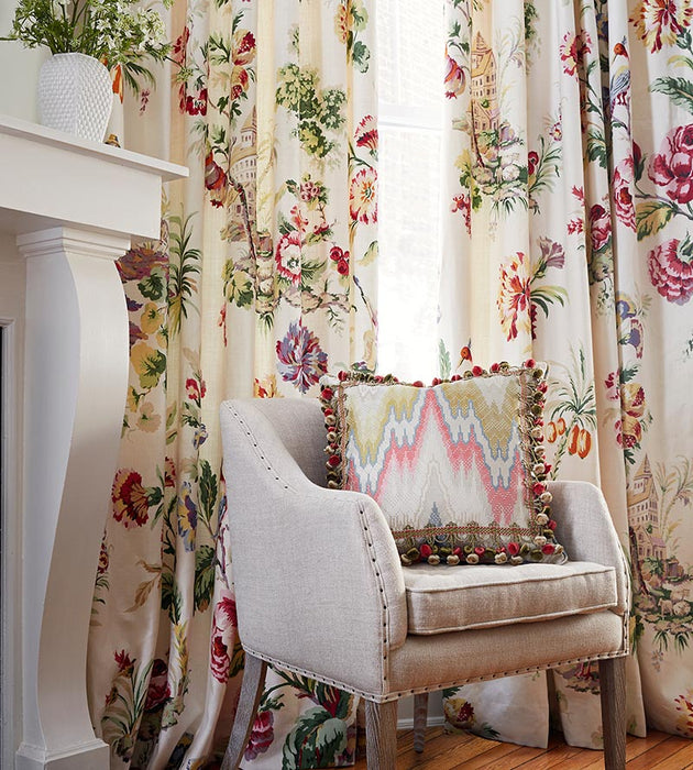 Scalamandre Somerset Linen Print Bloom Fabric SC165840001