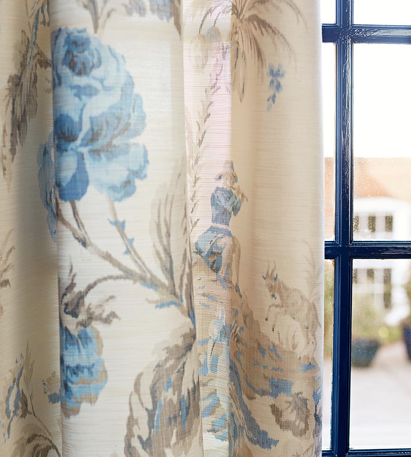 Scalamandre Somerset Silk Warp Print Porcelain Fabric SC165850002