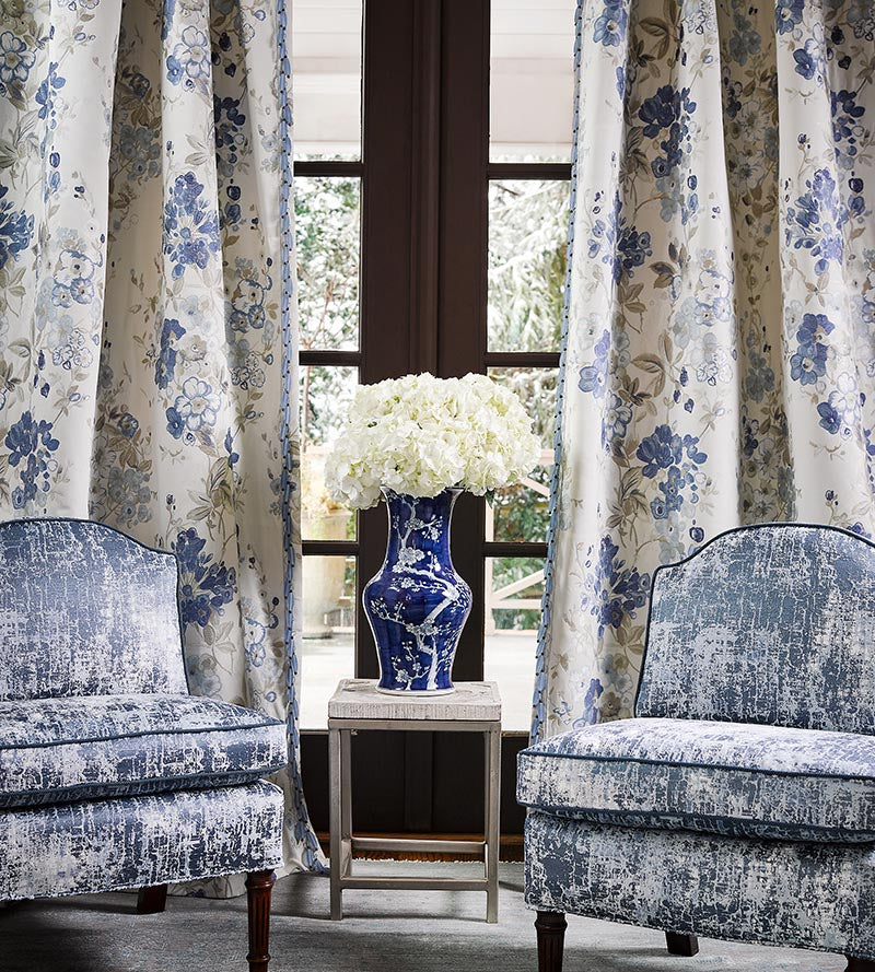 Scalamandre Tesoro Printed Velvet Moonbeam Fabric SC166170001